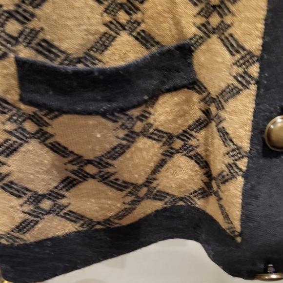 Pendleton Tan & Black Cardigan Ladies Merino Wool Sweater Size Petite Small - Picture 3 of 7